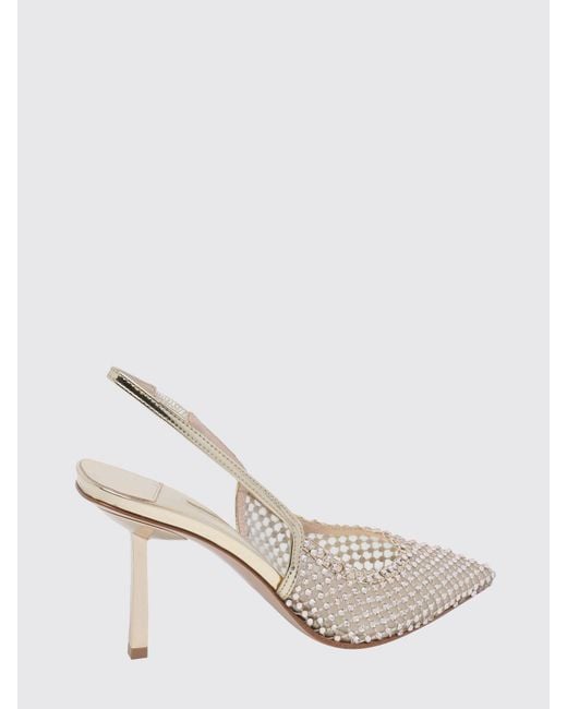 Le Silla White Rhinestone Nylon Gilda Slingback
