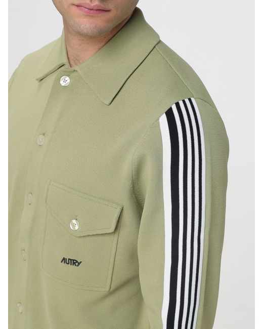Autry Green Polo Cardigan With Stripes for men