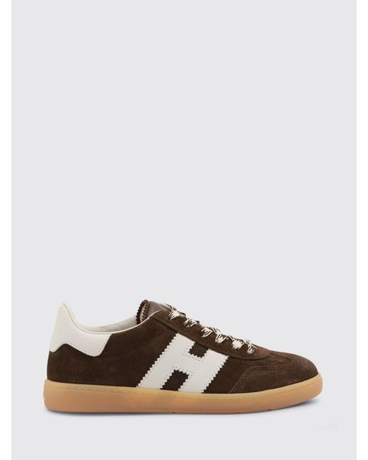 Hogan Brown Cool Embossed Suede Sneakers