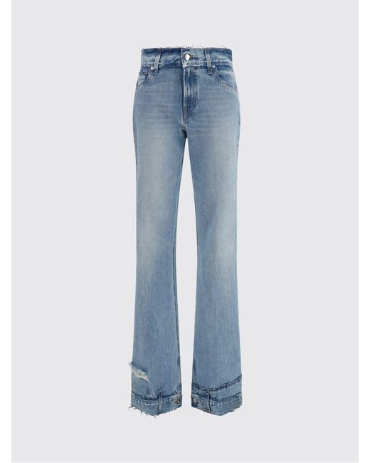 Haikure Blue Flora High-Waist Flared Jeans