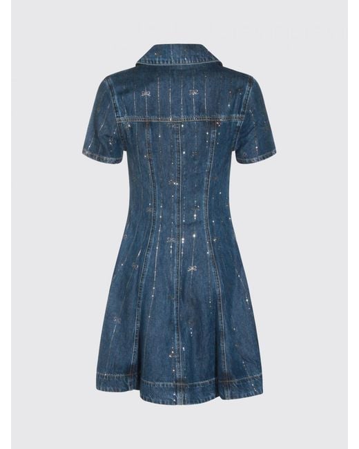 Self-Portrait Blue Chemisier Mini Dress