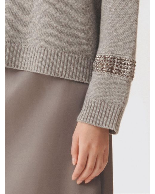 Fabiana Filippi Gray Virgin Wool And Cashmere Pullover