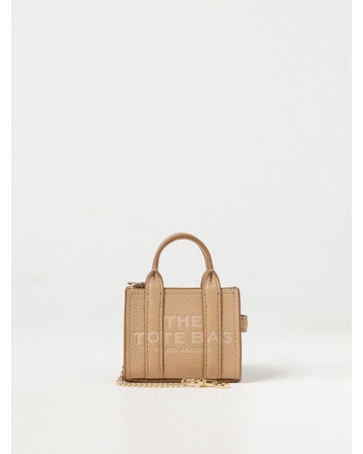 Marc Jacobs Natural The Nano Tote Bag Grained Leather Keychain