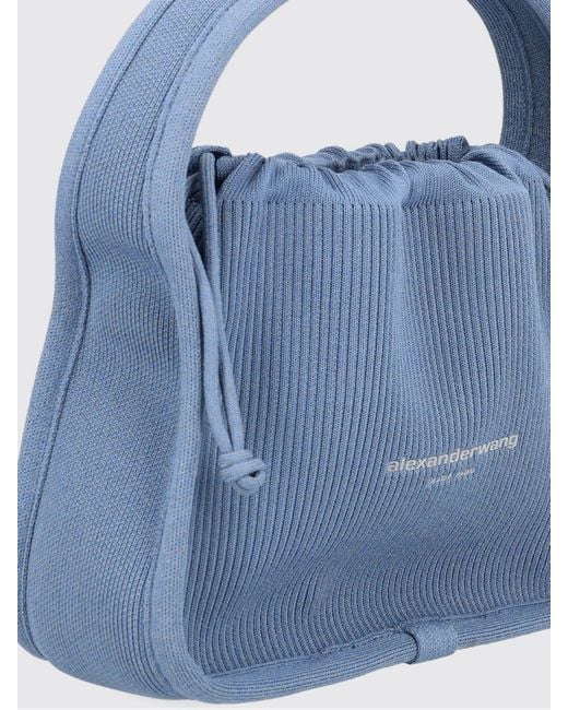 Alexander Wang Blue Small Ryan Ribbed Knit Bag