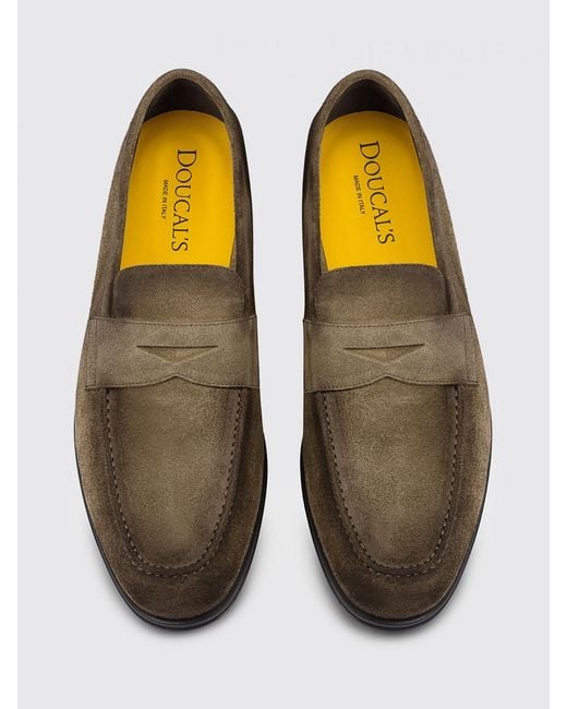 Doucal's Brown Suede Loafers for men