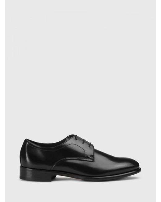 Doucal's White Polished Leather Oxford Shoes for men