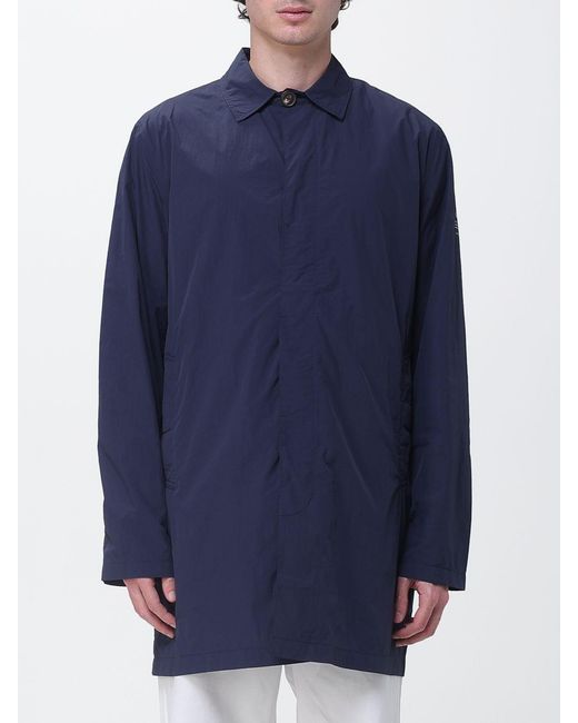 Ecoalf Blue Recycled Nylon Raincoat for men