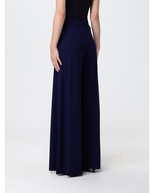 Maliparmi Blue High-Waisted Wide-Leg Jersey Palazzo Pants