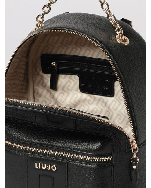 Liu Jo Black Faux Leather Backpack