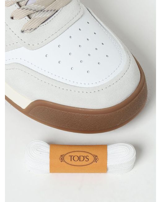Sneakers in pelle e tessuto di Tod's in White da Uomo