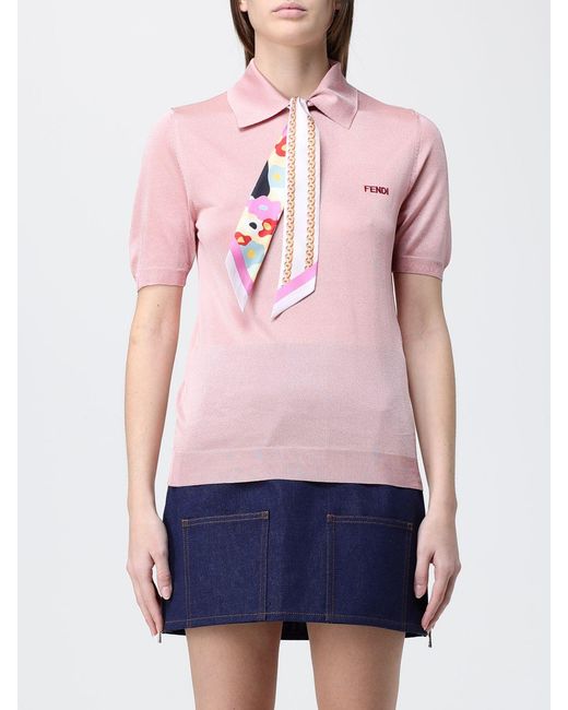 Fendi White Printed Silk Scarf