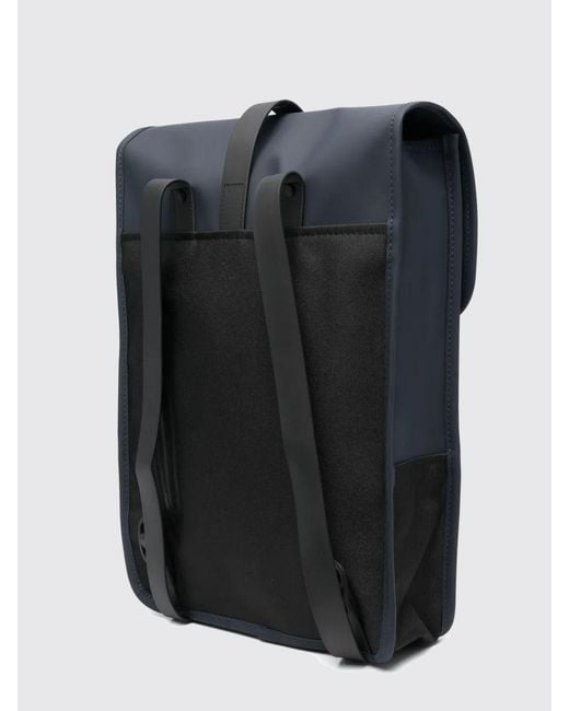 Rains Blue Waterproof Polyester Backpack With Carabiner Hook Closure for men