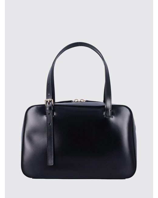 A.P.C. Black Virginie Box Leather Bag