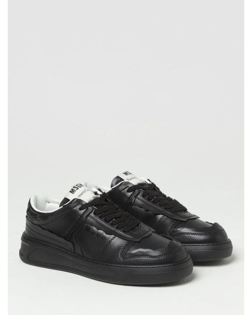 MSGM Black Fantastic Green Sneakers In Recycled Synthetic Leather for men
