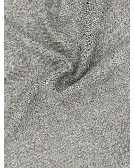 Brunello Cucinelli White Virgin Wool And Silk Blend Scarf With Fringed Edges for men