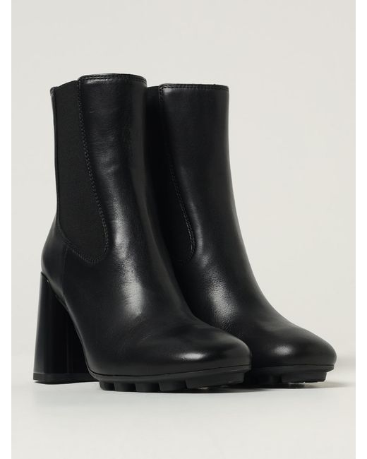 Hogan Black Flat Ankle Boots