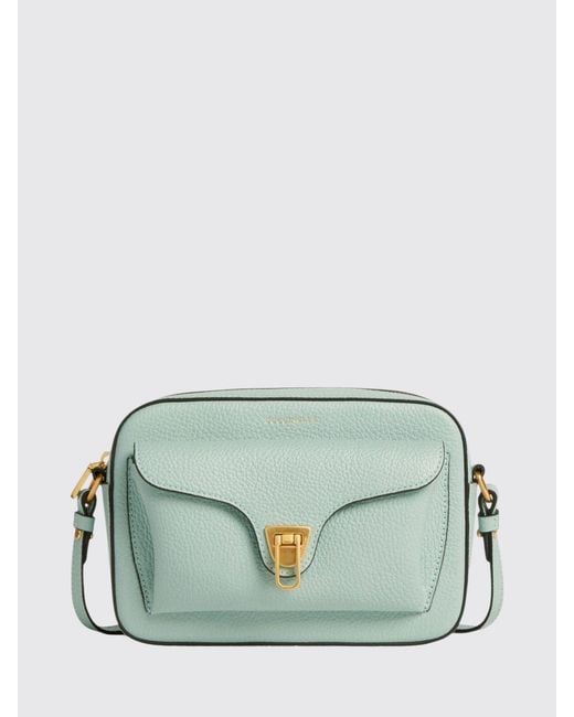 Coccinelle Green Beat Mini Hammered Leather Bag