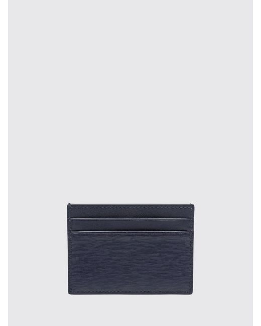 Bally Blue Calf Leather Card Holder for men