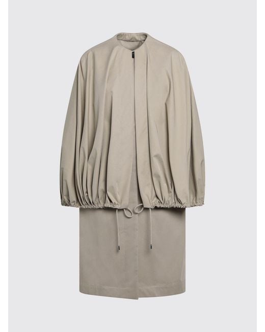 Totême Natural Organic Cotton Coat With Detachable Cape