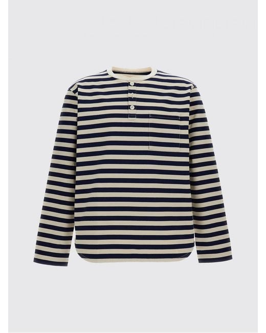 Junya Watanabe Gray Striped Cotton T-Shirt for men