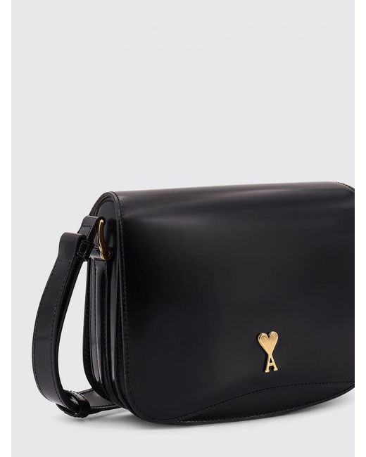 AMI Black Glossy Calfskin Bag