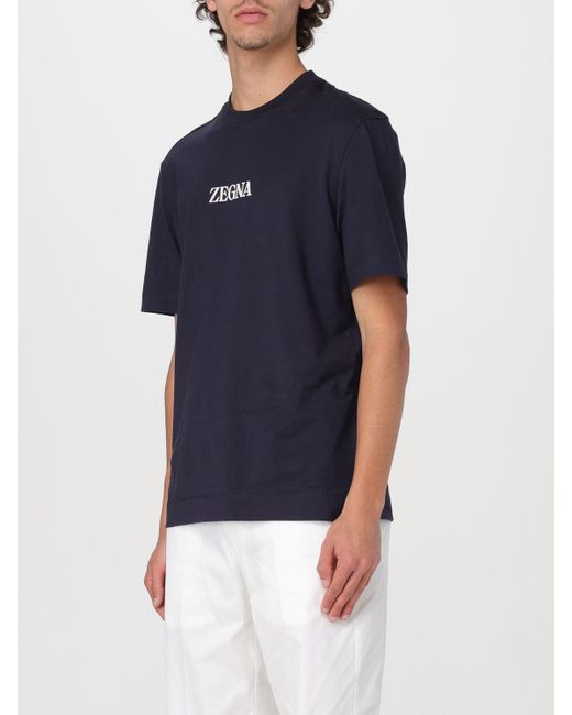 Zegna T-shirt in Blue für Herren