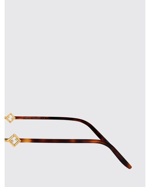 Fendi White Oversized Square Ff Monogram Metal Sunglasses