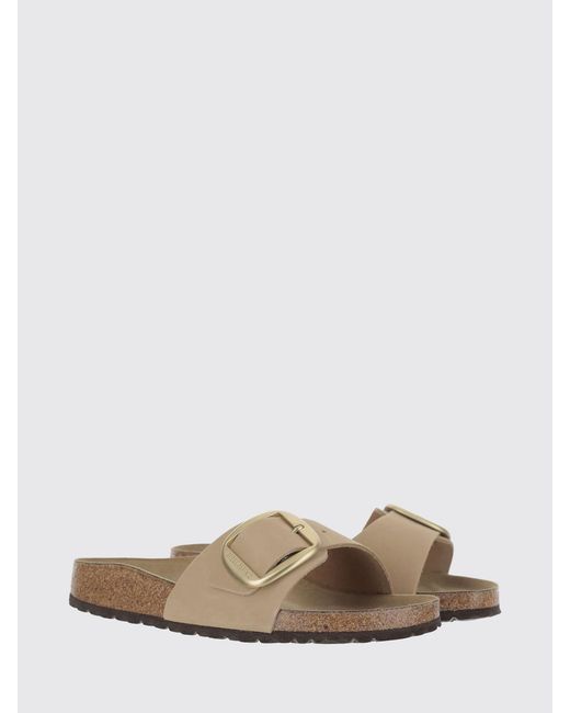 Birkenstock Natural Madrid Big Buckle Nubuck Sandals