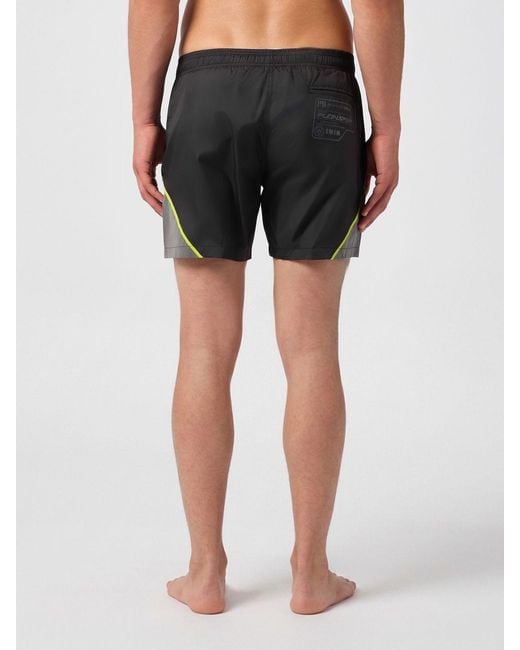 Philipp Plein Blue Polyester Swim Shorts With Elasticated Drawstring Waist for men