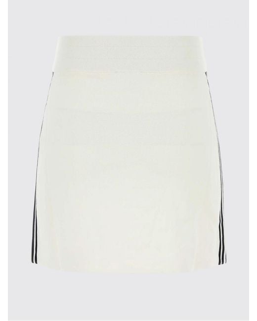 Autry White Viscose Blend Pencil Skirt With Logo