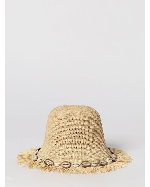 Alanui Natural Raffia Hat With Embroidered Shells