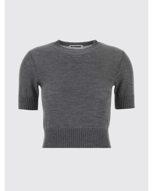 Jil Sander Gray Virgin Wool Knit Top