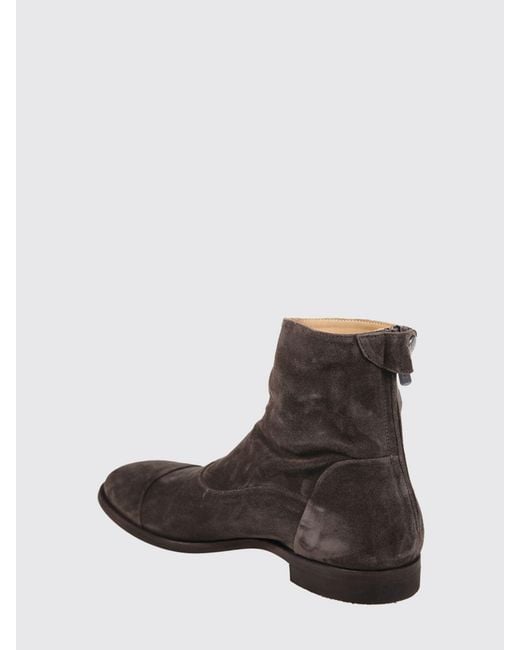 Alberto Fasciani Brown Jason Suede Calfskin Ankle Boots With Back Zip for men