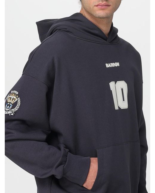 Felpa Con Cappuccio Con Logo di Barrow in Blue da Uomo