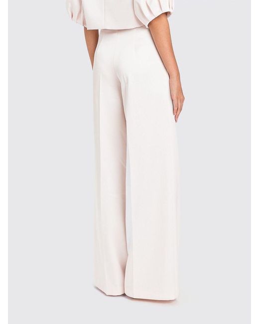 Twinset White Wide Leg Crêpe Trousers