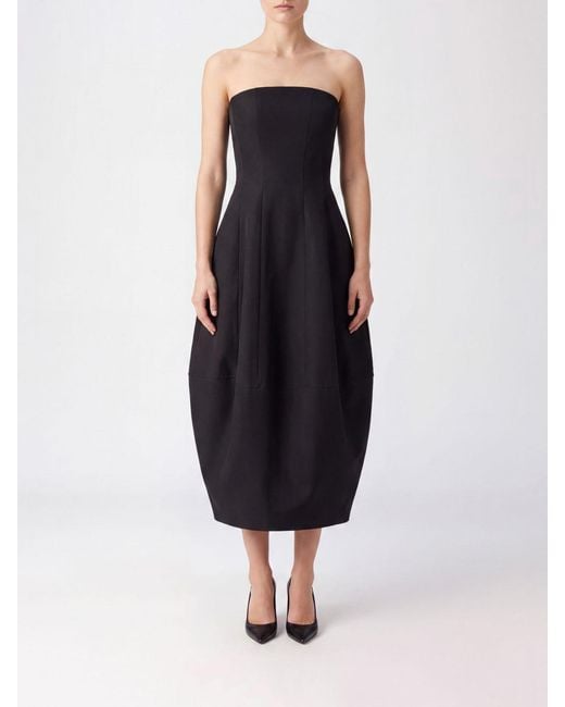 Khaite Black Stela Midi Dress