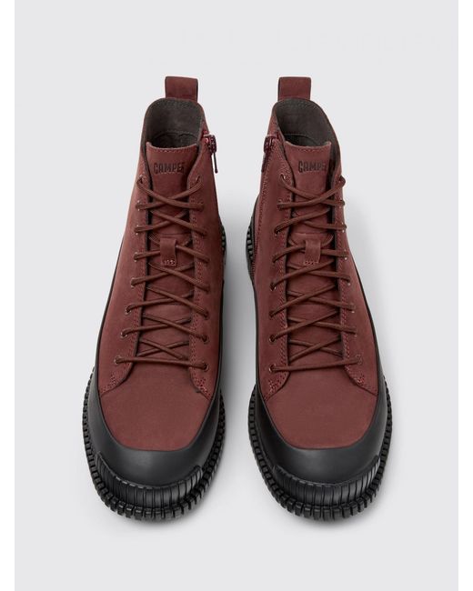 Camper Brown Pix Nubuck Ankle Boots
