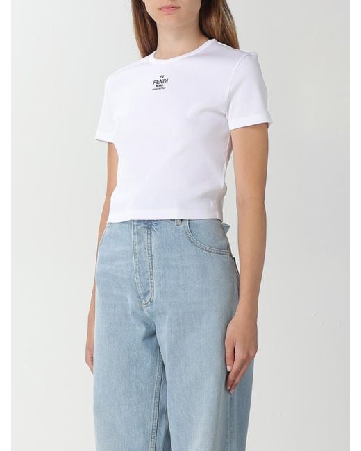Fendi Blue Cotton T-shirt