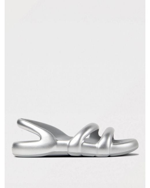 Camper White Flat Sandals