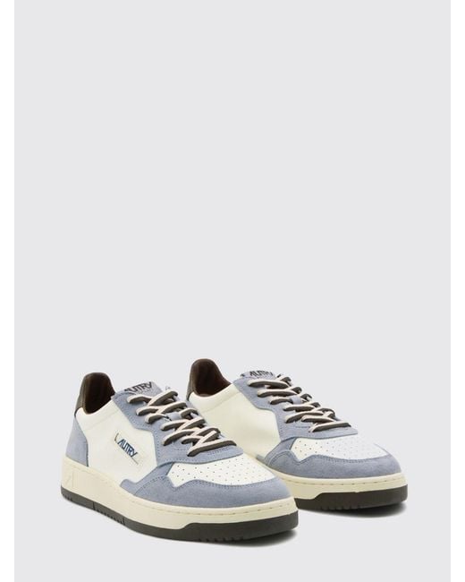 Autry White Medalist Low Two-Tone Calfskin And Suede Sneakers for men
