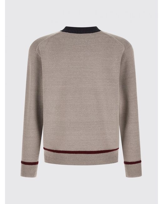 Junya Watanabe Gray Graphic Print Silk And Wool Blend Crew-Neck Sweater for men
