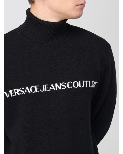 Maglione in misto cashmere di Versace in Black da Uomo