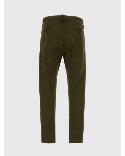 DSquared² Green Stretch Cotton Chino Trousers for men
