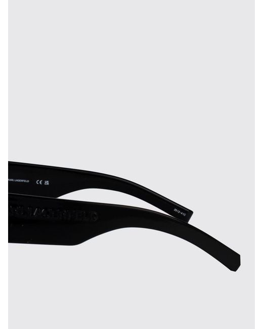 Karl Lagerfeld Black Oversized Square Acetate Sunglasses With Tone-On-Tone Logo
