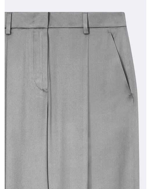 Giorgio Armani Gray Silk Palazzo Trousers