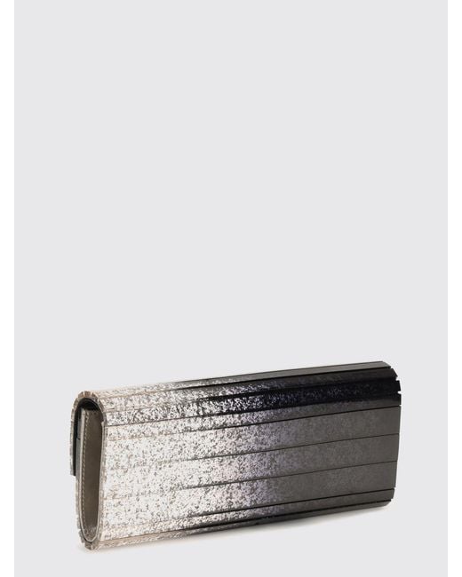 Jimmy Choo Gray Sweetie Rigid Mother Of Pearl Box Clutch With Chain Strap