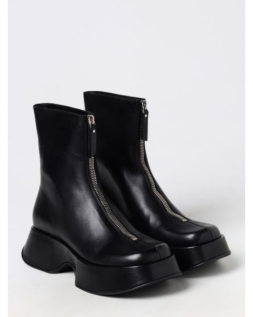 Vic Matié Black Flat Ankle Boots Vic Matié