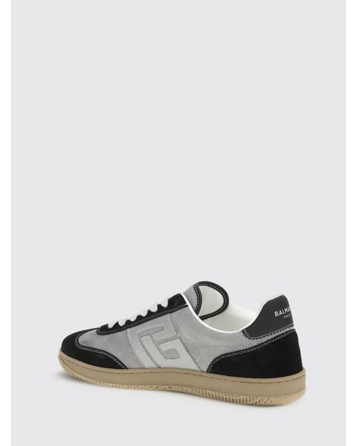 Balmain White Swan Suede Sneakers for men