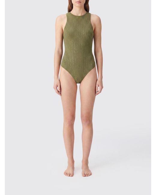 VENUJA Green Polyamide One-Piece Swimsuit With Rhinestones