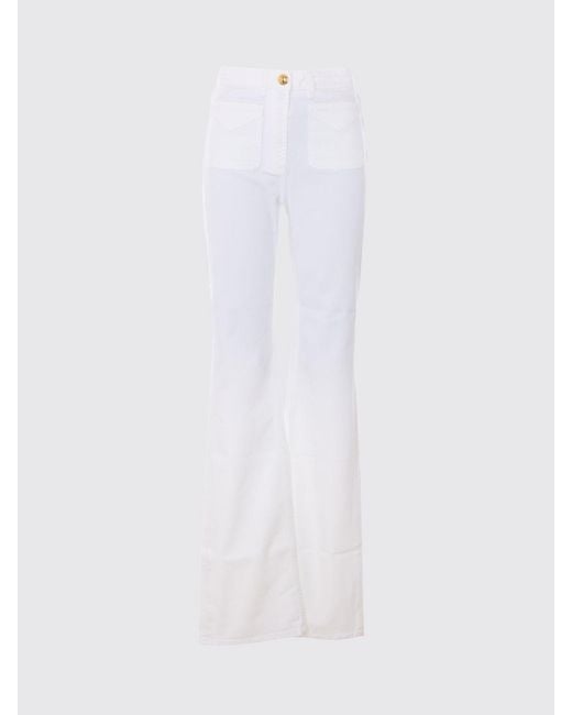Elisabetta Franchi White Slim Fit Stretch Denim Jeans